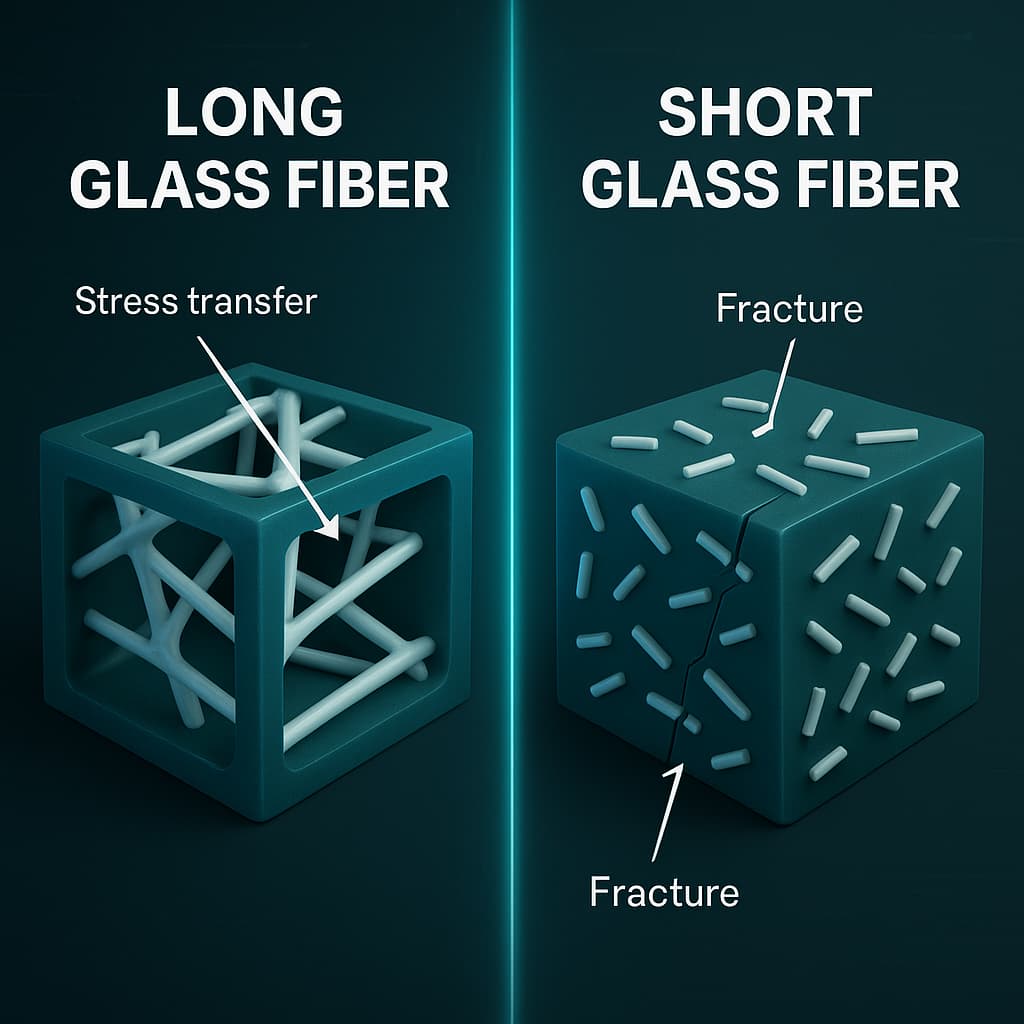 Long Glass Fiber vs. Short Glass Fiber Reinforced Nylon: A Full Comparison of Mechanical and Processing Differences